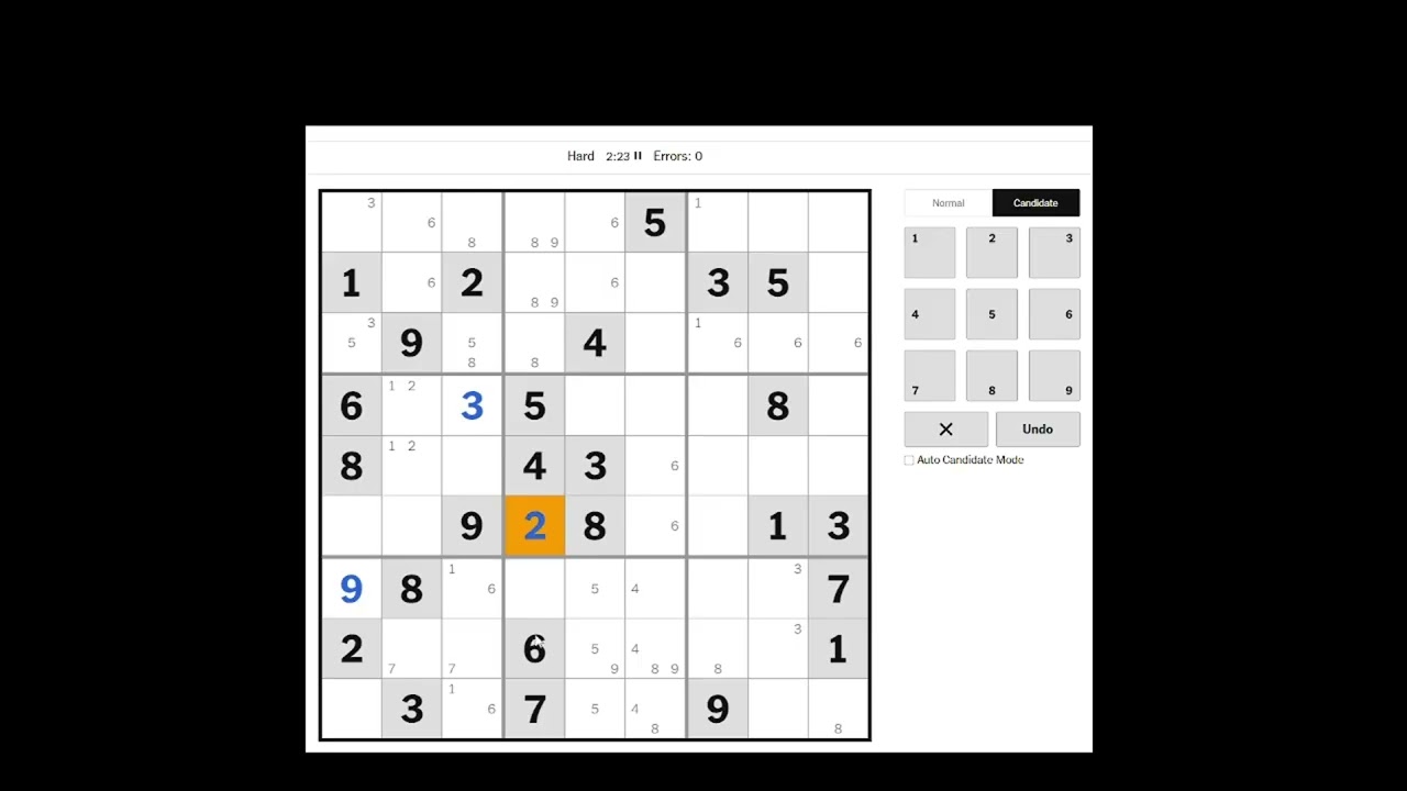 The New York Times Hard Sudoku - October 5th 2025 (Solution/Walkthrough)