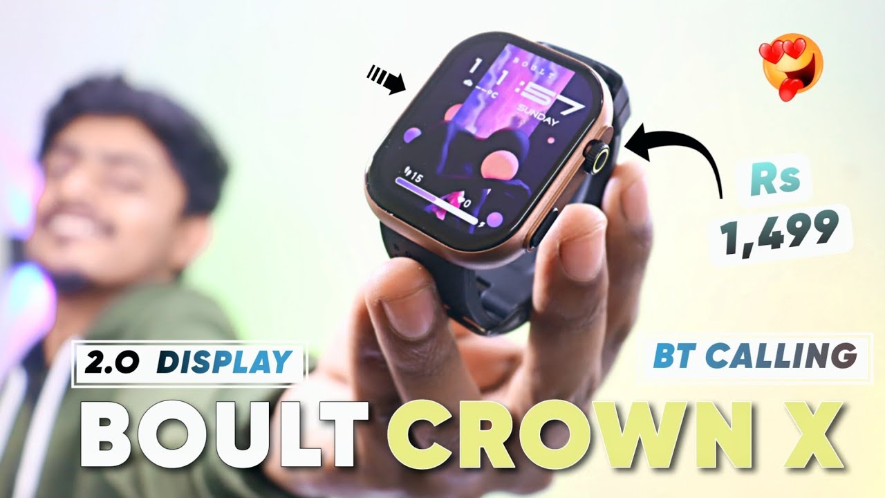 Boult Crown X 2.0 Smartwatch Unboxing And Review 🔥 Biggest Display Watch Under 1500 BT Calling ⚡