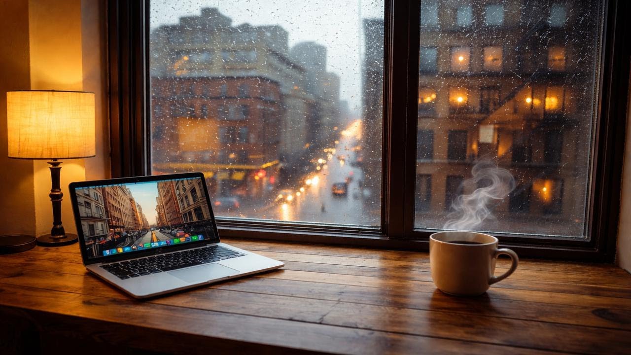 Rainy NYC Day   🌧️ Cozy City View with Lofi Music | Relax, Study, Sleep