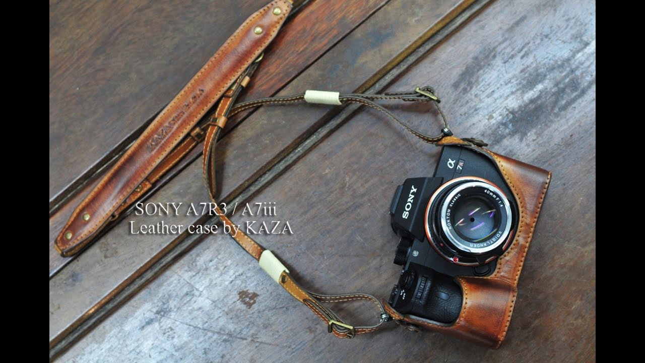 SONY A7R3 A7 iii Leather half case / case set 相機皮套ソニー A7iii A7R3 用カメラケース by KAZA