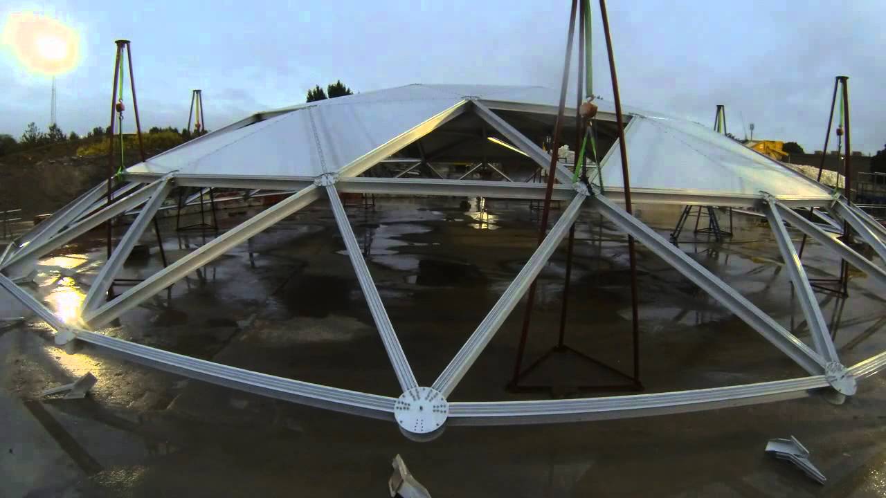 Assentech, Installation of a Geodesic Dome Courtesy of Thames Water's Lee Tunnel