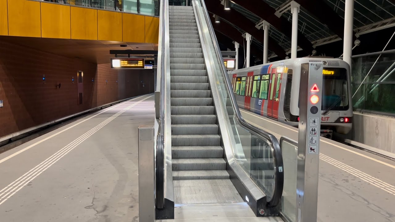 Rotterdam, Netherlands. 1x Reversible escalator ride at Troelstralaan metro station