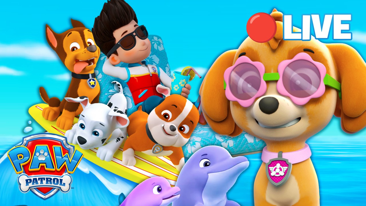 🔴 LIVE | Surf&rsquo;s P-UP! 🏄&zwj;♂️ Summer Beach Party with PAW Patrol 🏖️