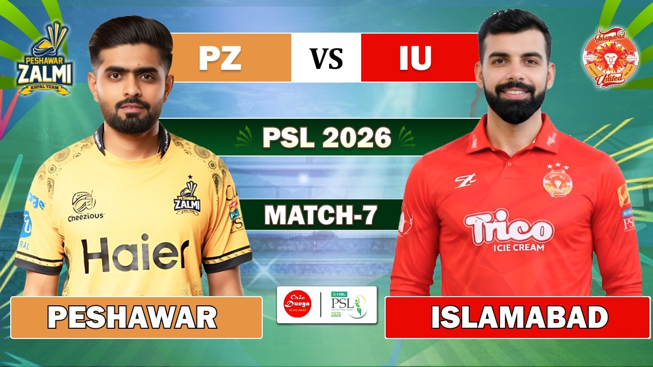 PESHAWAR ZALMI vs ISLAMABAD UNITED PSL 2026 7th MATCH LIVE | IU vs PZ LIVE MATCH COMMENTARY WEATHER