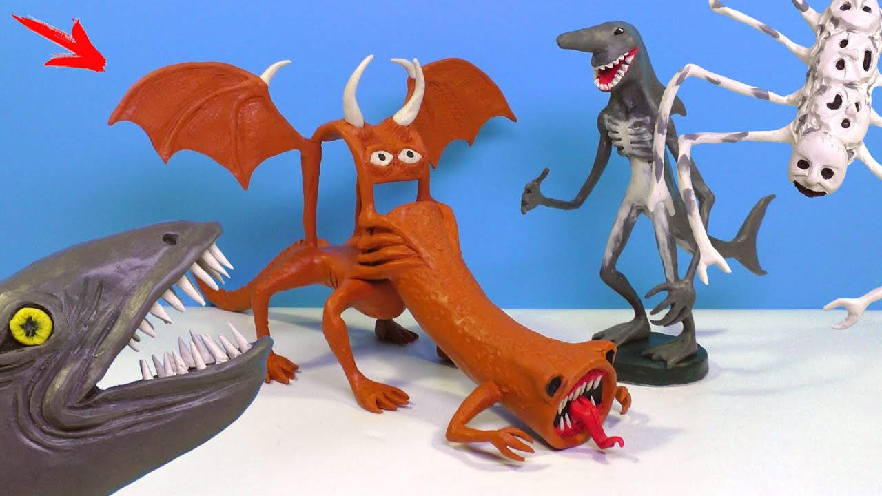 Горка Пожиратель Дракон, Бегемот, Гоблин Акула и Паук Пожиратель. Лепим Творения Тревора Хендерсона