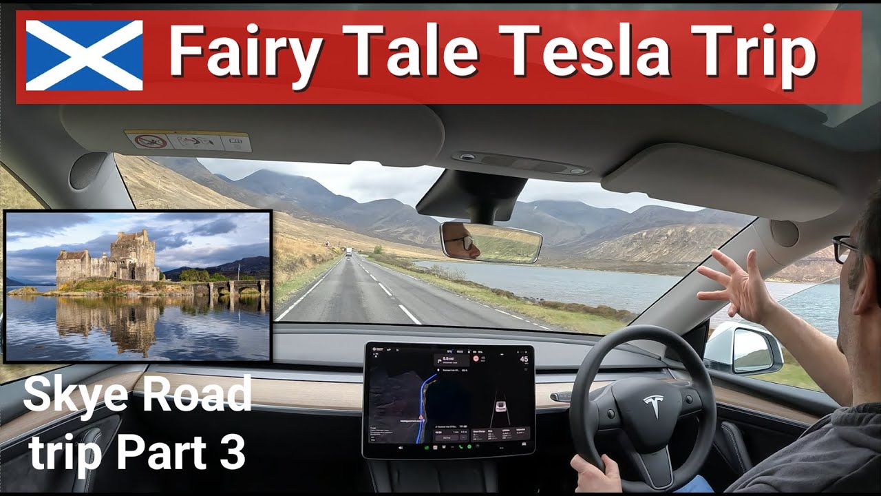 Замки Диснея, паромы, охота на Несси — увлекательное путешествие на Tesla Road Trip.