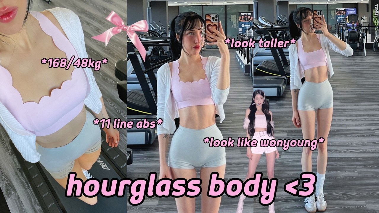 SLIM HOURGLASS BODY ROUTINE 🎀 my daily full body workout *results in 1 week* 168/48kg 아이돌 모래시계 몸 운동