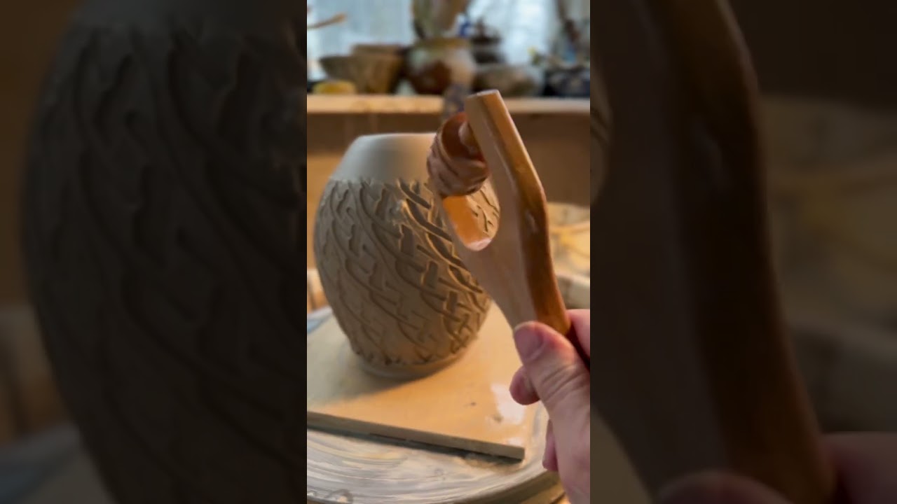 Roller Textures on Pottery with MKM Pottery Tools 