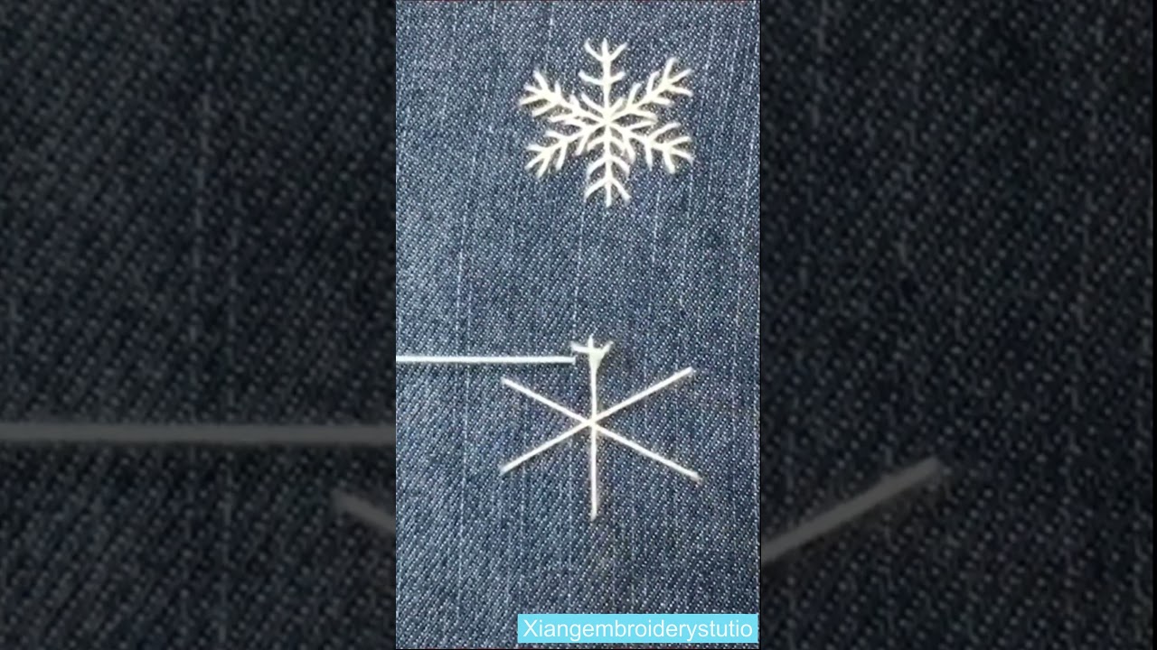 How to embroider simple snowflakes sewing needle work tutorial 