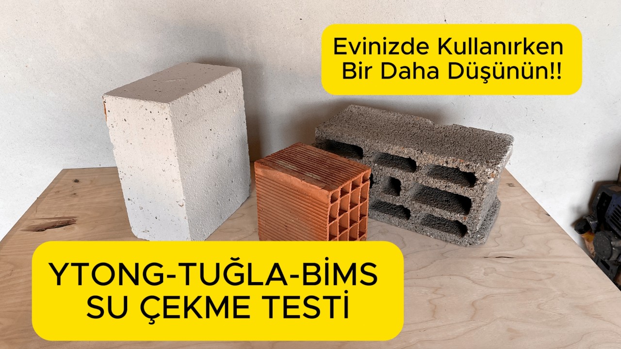 Tuğla, Ytong ve Bims Su Çekme Testi - En çok suyu hangisi çekti? Evinizde artık kullanmayacaksınız!!