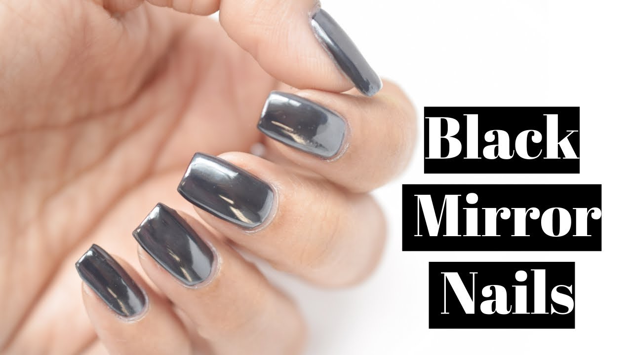 How to apply Black Mirror Nails using BORN PRETTY Black Mirror Nail Powder