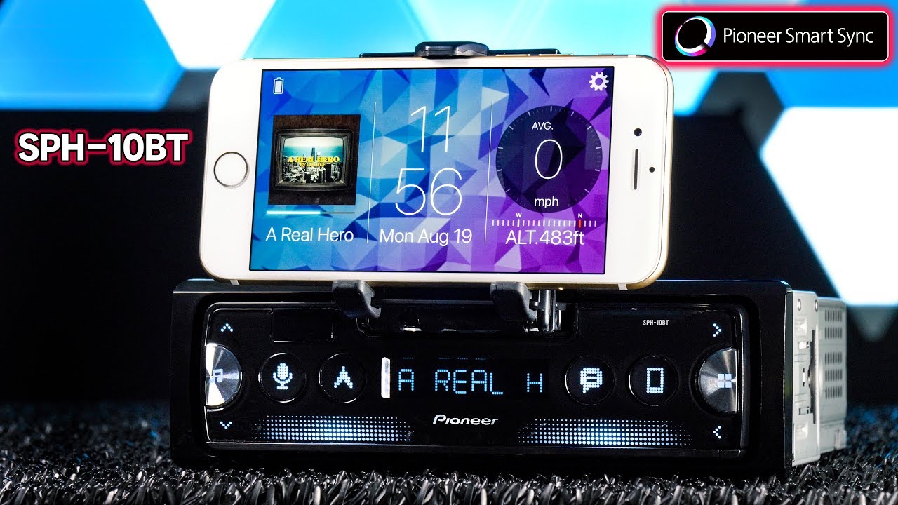Pioneer SPH-10BT Smart Sync с подставкой для смартфона