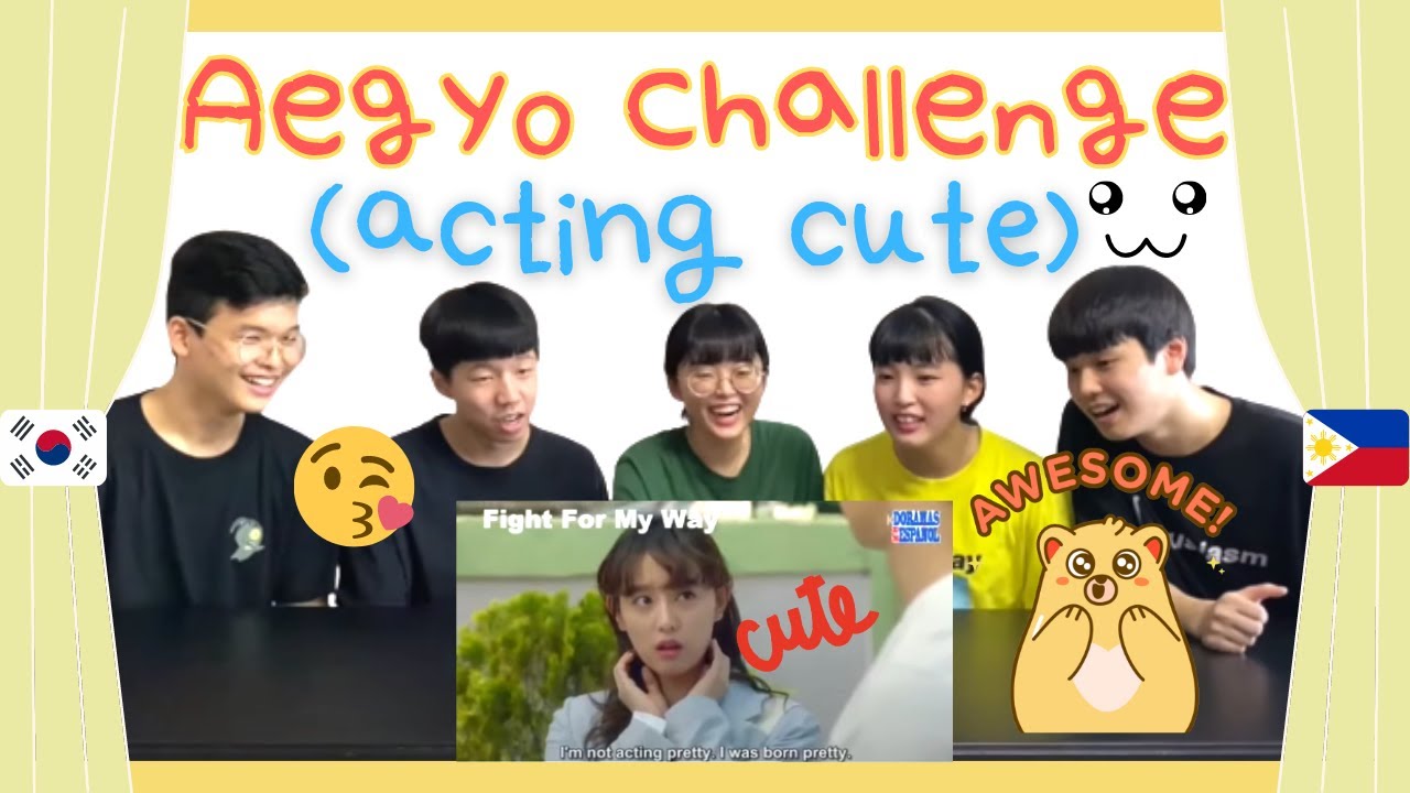 Koreans try K-drama scenes | reaction to K-drama cute moments | Aegyo challenge