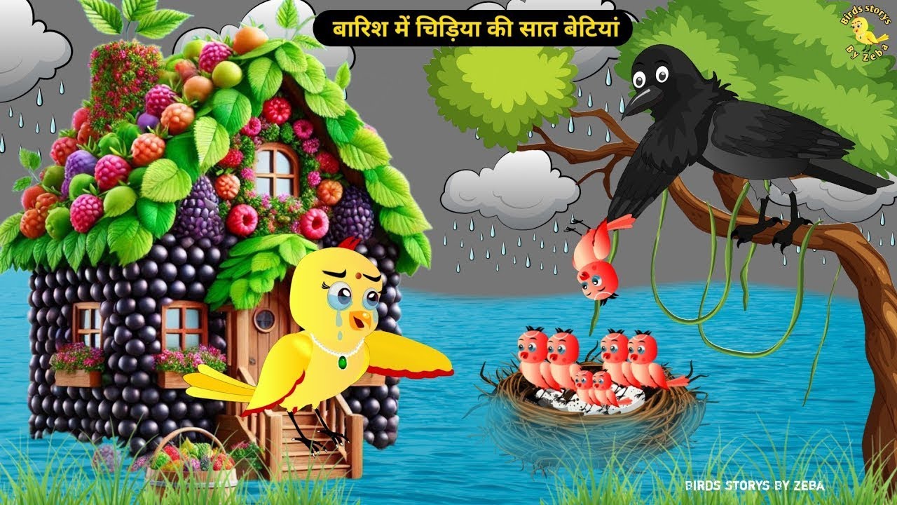 चिड़िया की सात बेटियां | Rano Chidiya Ki Nai Kahani | Chidiya Cartoon |  Hindi Kahani Moral Story