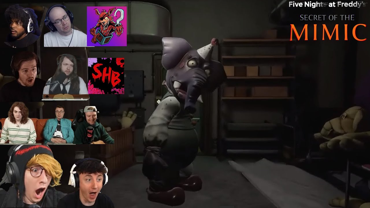 Реакция ютуберов на слона в игре FNAF Secret of the Mimic