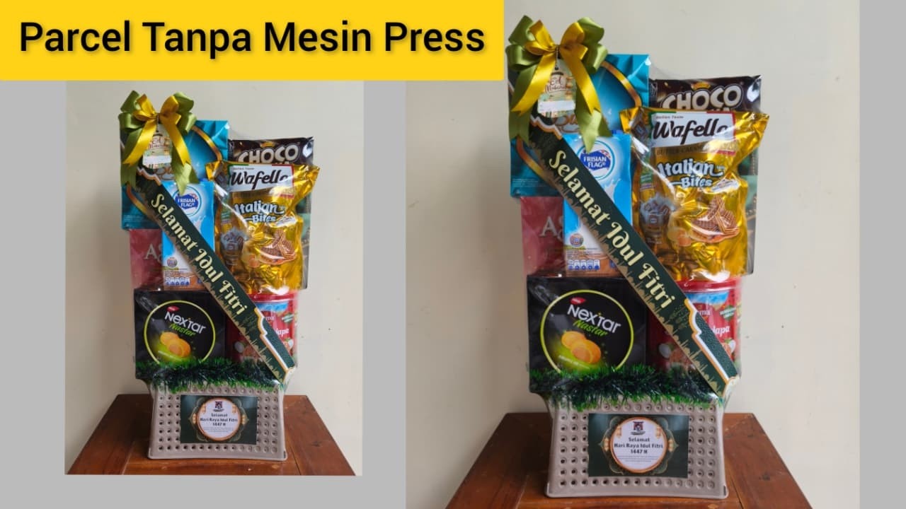 Cara Membuat Parcel Tanpa Mesin Press Plastik | Tutorial Parcel Lebaran Jumbo