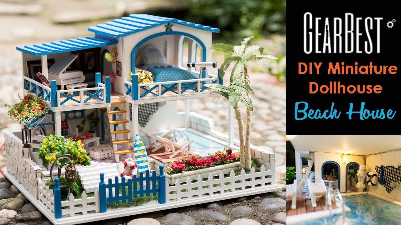 DIY Miniature Beach House “Seaside Villa” | Full Build with Working Lights