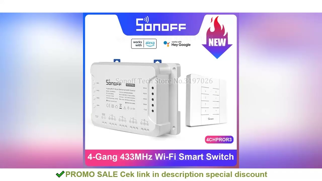 SONOFF 4CHPROR3 4 Gang 433Mhz RF Smart Switch Interlock Self-Locking Inching Modes Remote Control vi
