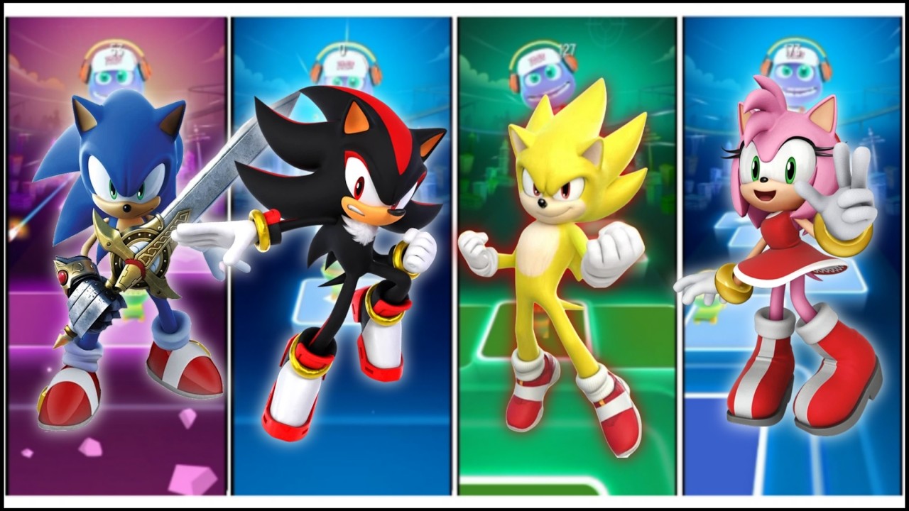 Sonic 🔴 Shadow 🔴 Super Sonic 🔴 Amu Rose - Tiles hop