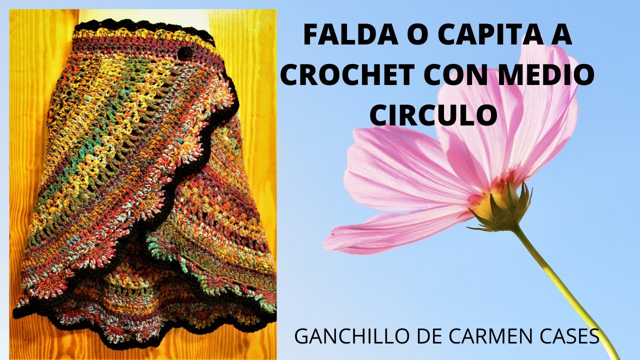FALDA O CAPA A CROCHET QUÉ PREFIERES? CON SOLO MEDIO CIRCULO A CROCHET!!! TE VA A ENCANTAR