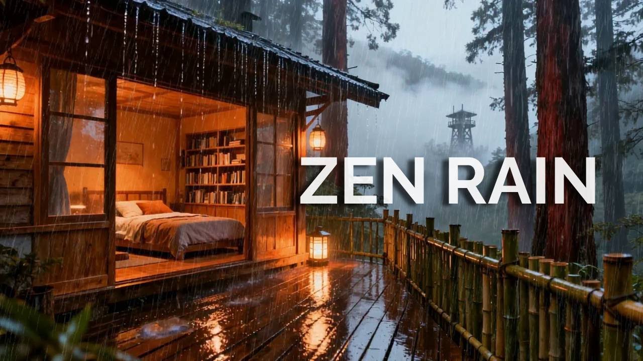 🔴 [Pure Tranquility] Rain in Bamboo Forest Retreat to Enhance Focus and Relieve Heavy Daily Tension