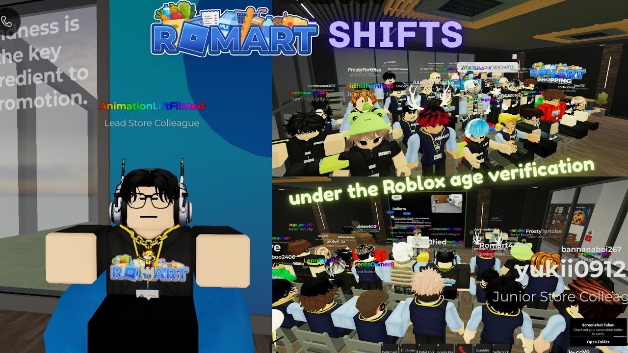 [Day 57] First day shifts at RoMart under the Roblox age verification chat (Roblox)