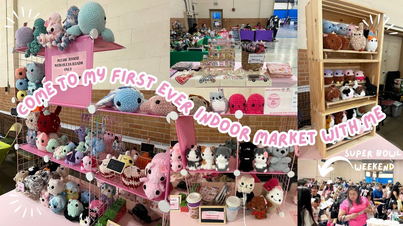 🧶Come To My Market With Me, Interactions With Customers 🥹🩷 #crochet #yarn #crochetmarket #handmade