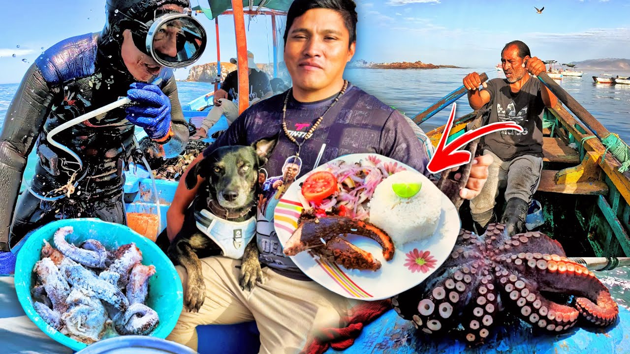 Zarpamos MAR adentro y cociné un Delicioso PULPO Frito con su Zarza de MARISCOS - ALTAMAR