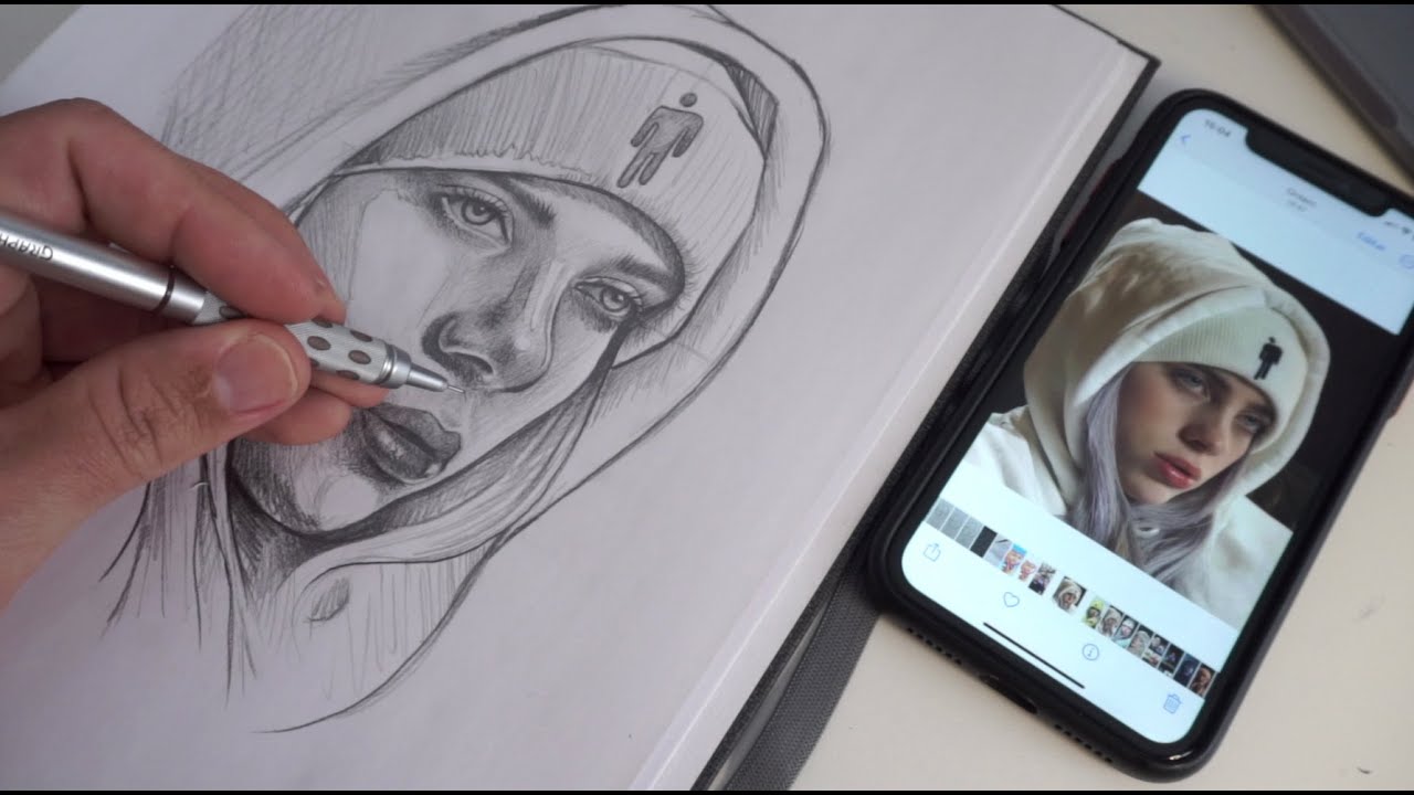 Desenhando a Billie Eilish - Sketch 28/60