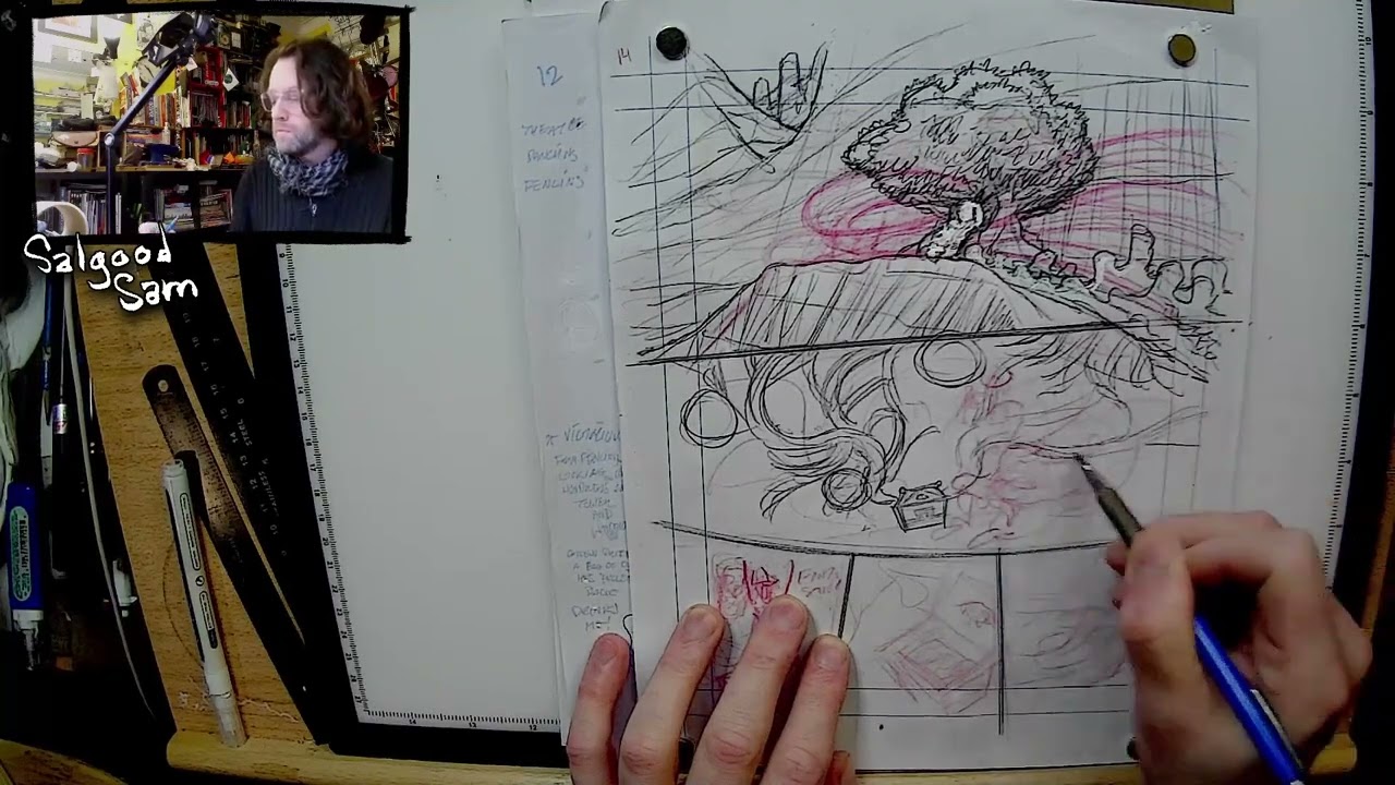 Processpod: Time lapse pencil roughs for The Box