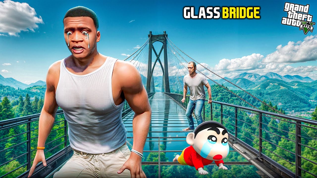 GTA 5: Shinchan & Franklin Going To Most Dangerous Glass Bridge In Gta 5
