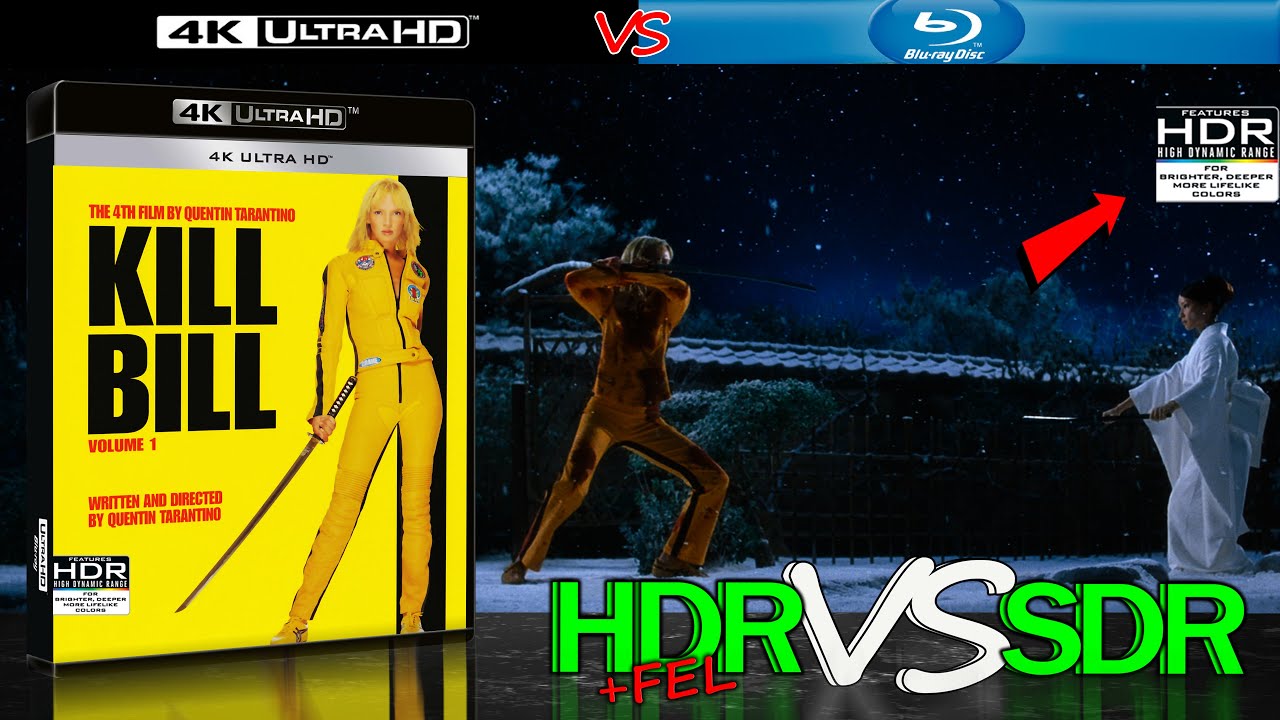 Kill Bill Vol 1 2003 HDR ANALYSIS 4K Blu Ray vs 1080p BD SDR 100nits #TRUE_DIFFERENCE #WATCH_IN_HDR