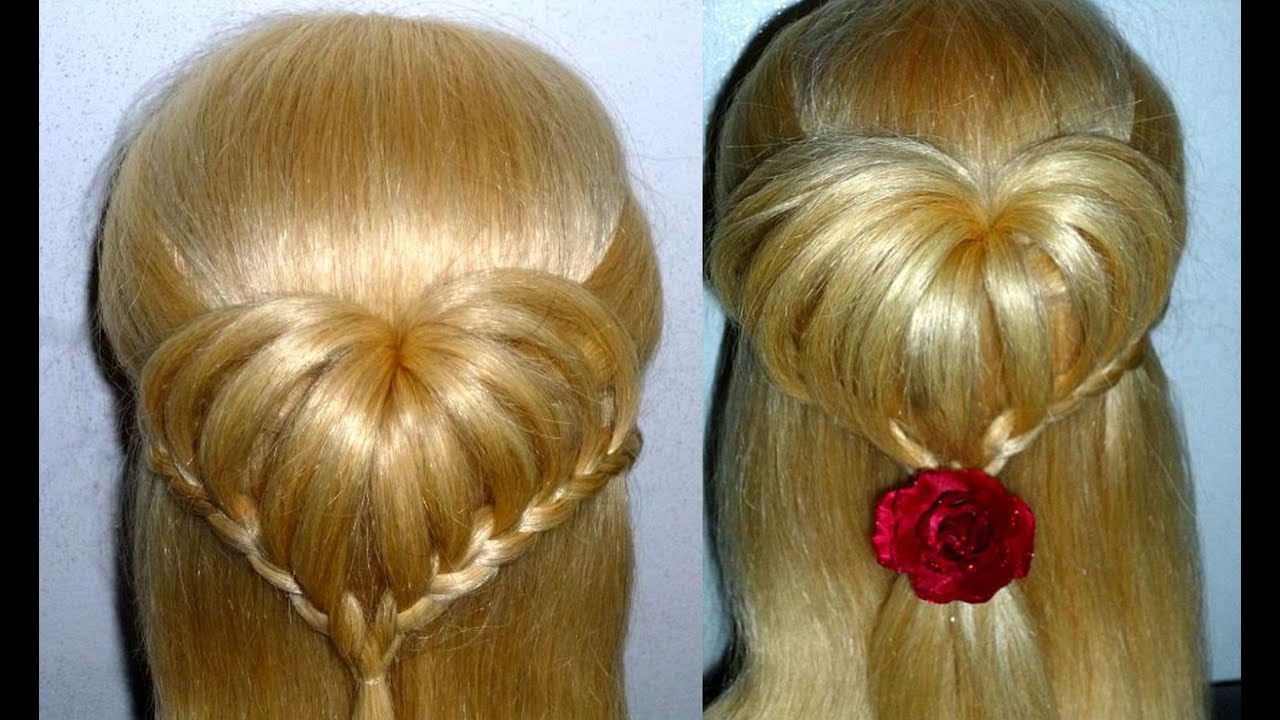 Easy and Quick Heart Braid Hairstyle. Back To School Hairstyles. Penteados
