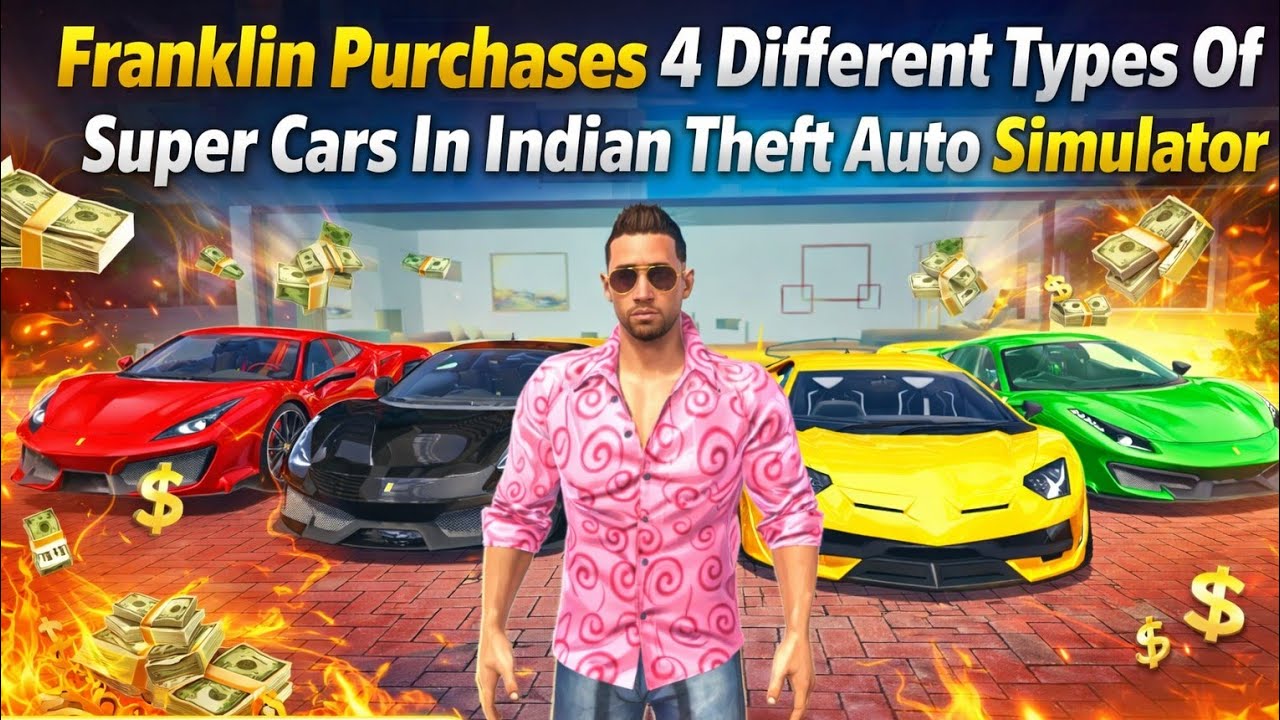 Franklin Purchase 4 Different Types Of Super Cars In Indian Theft Auto Simulator 😱 _||#gtav #gaming 