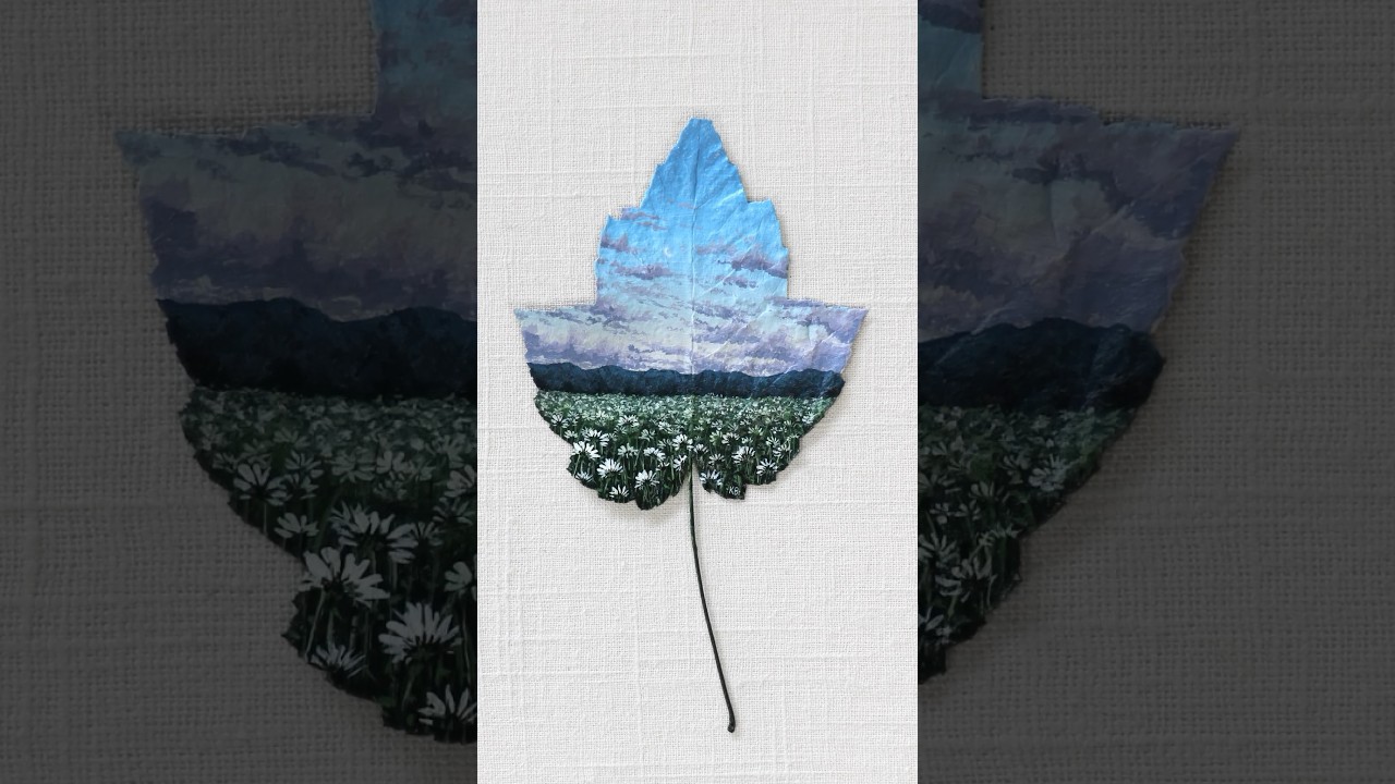 &ldquo;This Will Be Enough&rdquo; - Painted on a real maple leaf 🍁 #natureart #painting #artwork #landscape