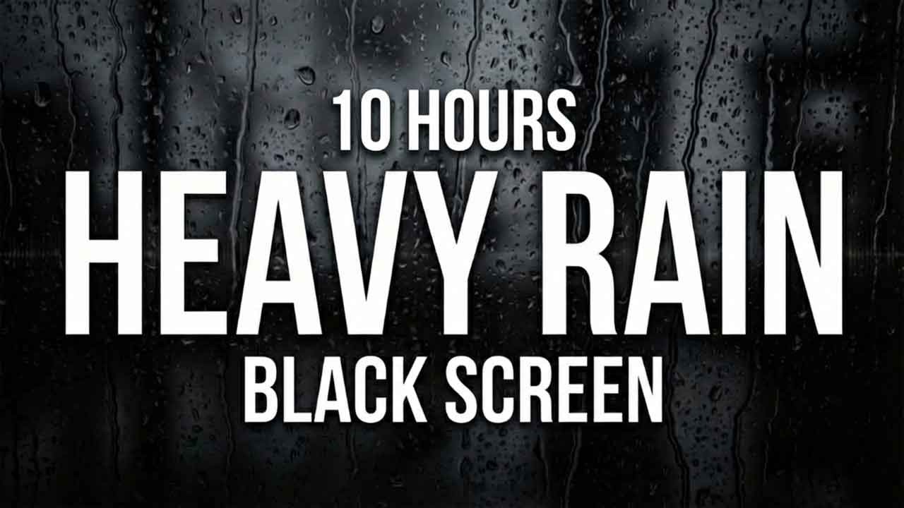 Rain Sounds for Deep Sleep | Black Screen (10 Hours) • No Thunder, Dark Screen