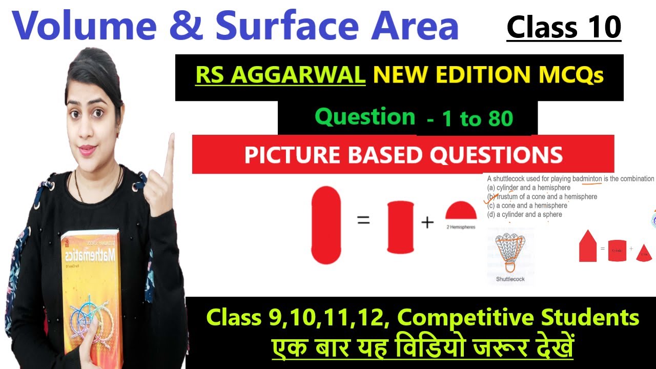 MCQ Questions 1 to 80 | RS Aggarwal | Ep 8 | Volume and Surface Area | Ch 17 | Class 10