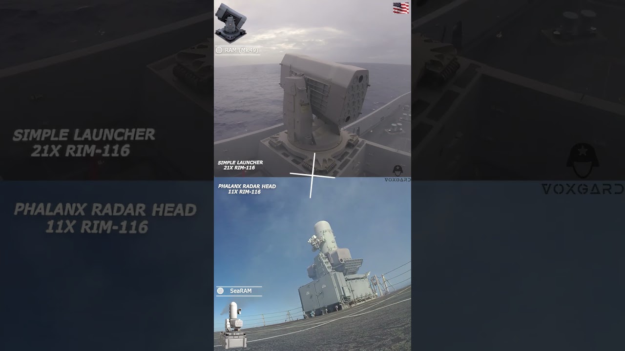 TWINS FIRING ⚡️ SeaRAM and Mk 49 RAM (RIM‑116)  #usmilitarycombat