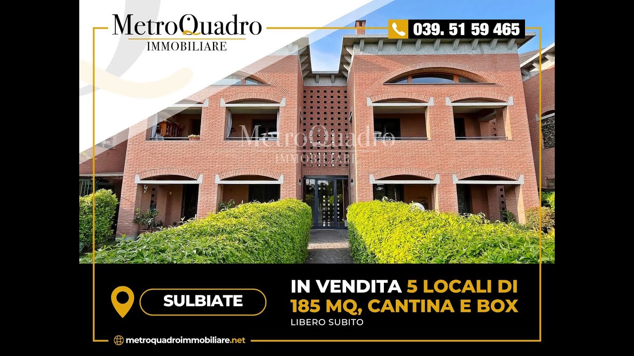 SULBIATE - Signorile appartamento di 5 locali di 185 mq. BOX E CANTINA INCLUSI