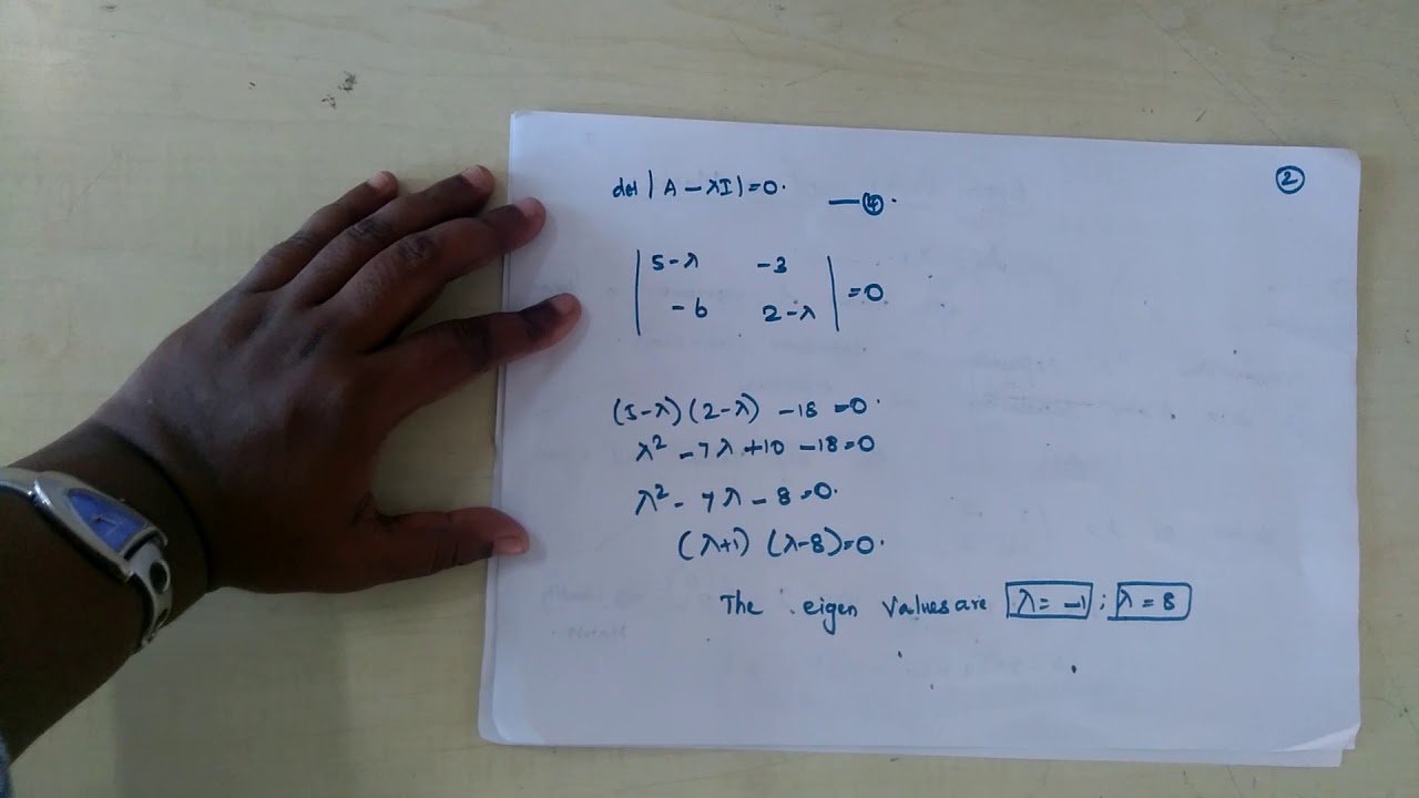 Lecture 16- Eigen Vector Calculation for a Given Matrix