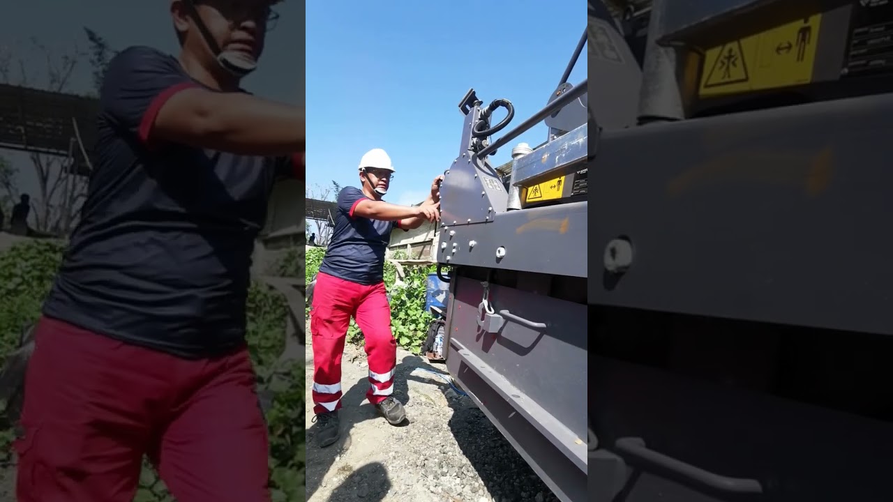 Training operator PT. Intimkara Asphalt Finisher Dynapac SD2500CS 800ton/jam di Morotai, Part 1
