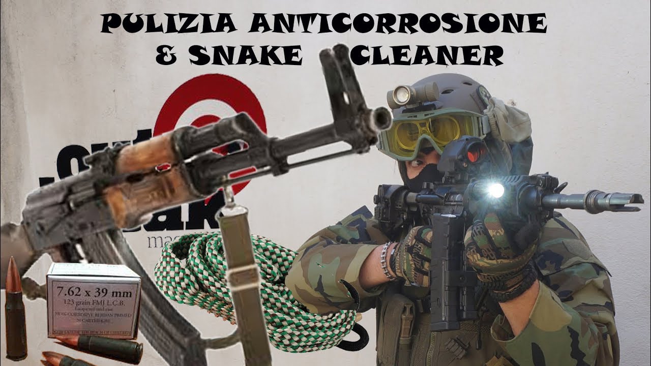 Pulizia da residuo di munizionamento corrosivo.