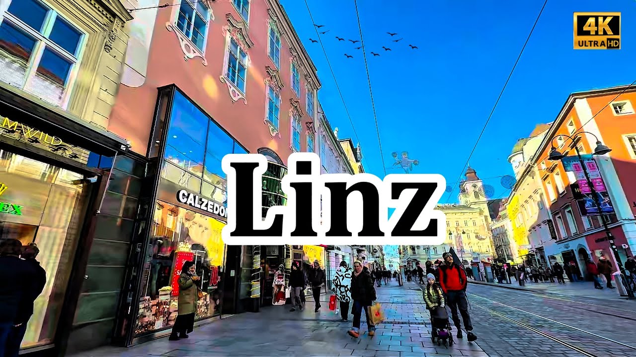 Linz, a stunning city on the Danube, Austria, 4K