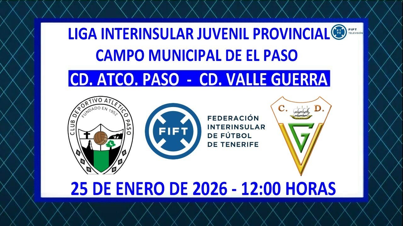 Directo | La Palma | Juvenil Provincial |  CD. Atco. Paso - CD. Valle Guerra