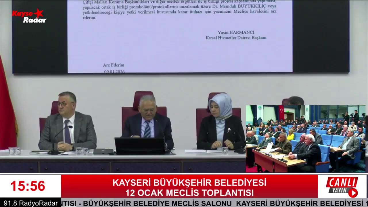 Kayseri B&uuml;y&uuml;kşehir Belediyesi 12 Aralık Meclis Toplantısı