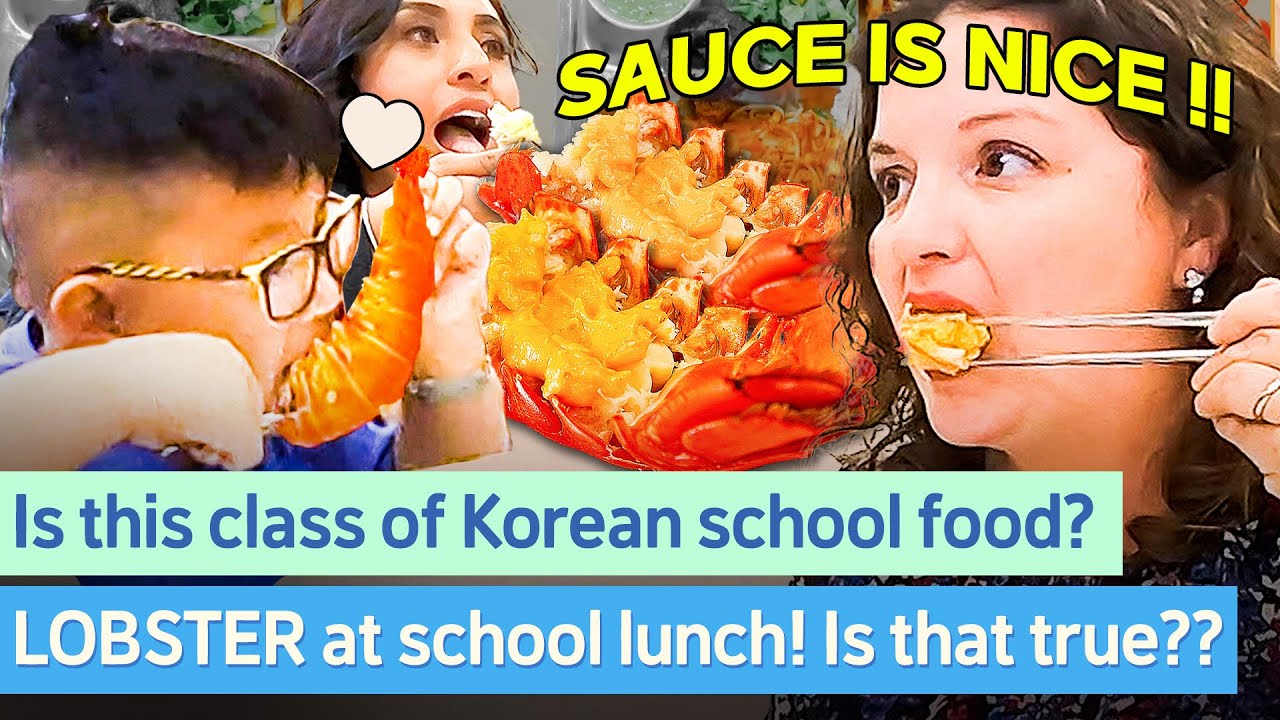 Lobster in school lunch?😮 This country is really AMAZING!! | Korean Food Tray