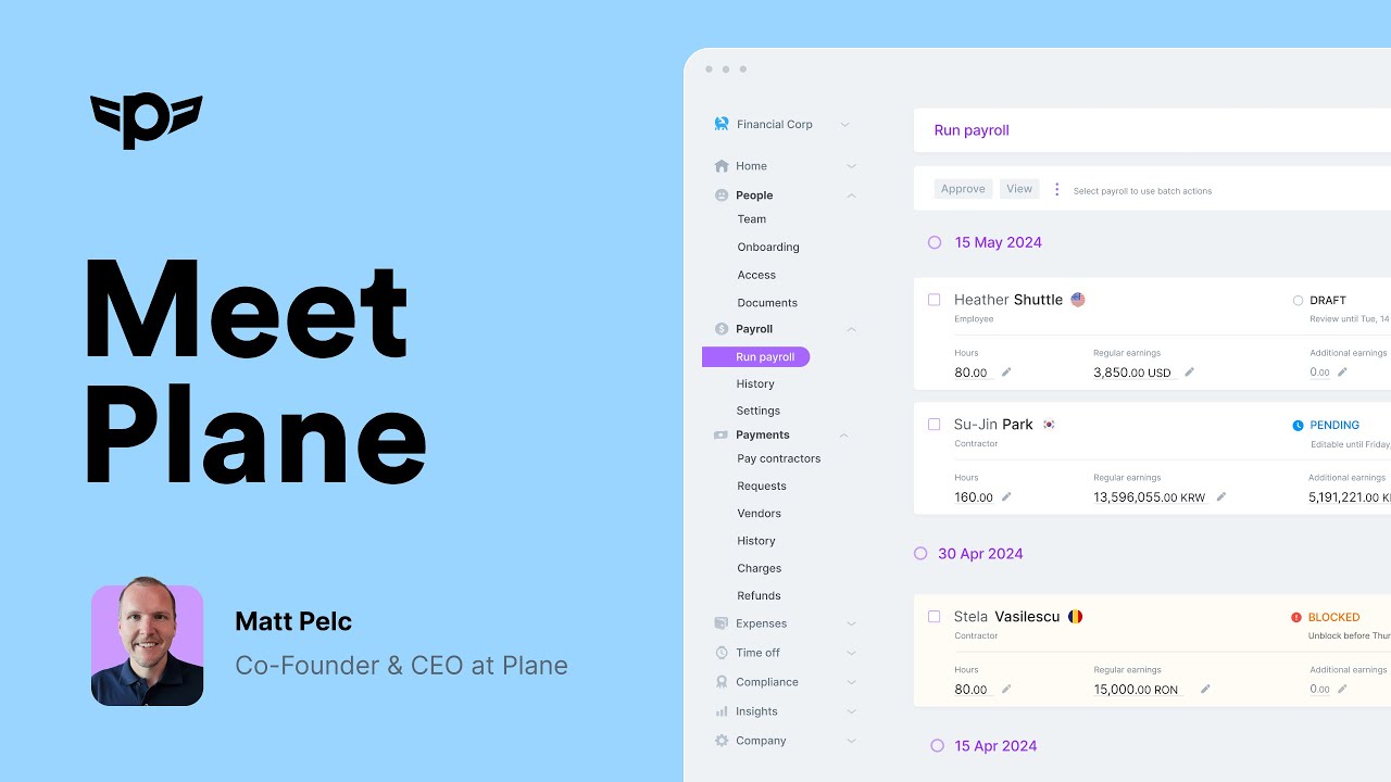Meet Plane and the Future of Payroll and HR | Plane (formerly Pilot)