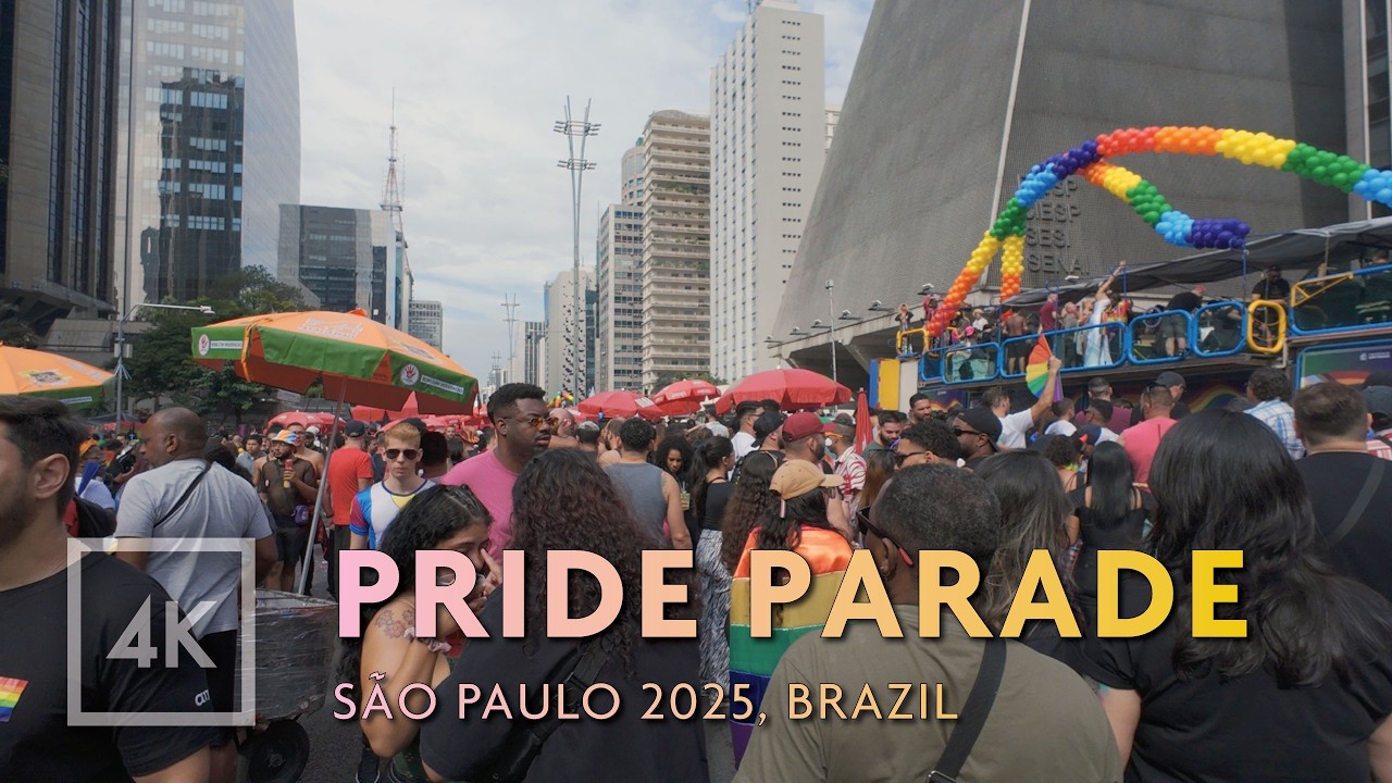 🇧🇷 Av. Paulista Pride Parade 2025 🏳️‍🌈 | Full Walk in 4K | São Paulo, Brazil