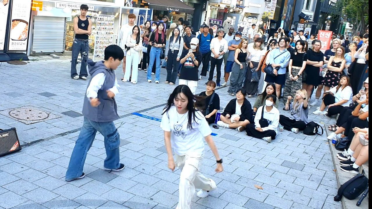 [STREET ARTIST] YU KAGAWA & HYOJIN. INTERACTIVE HONGDAE BUSKING. 230831.