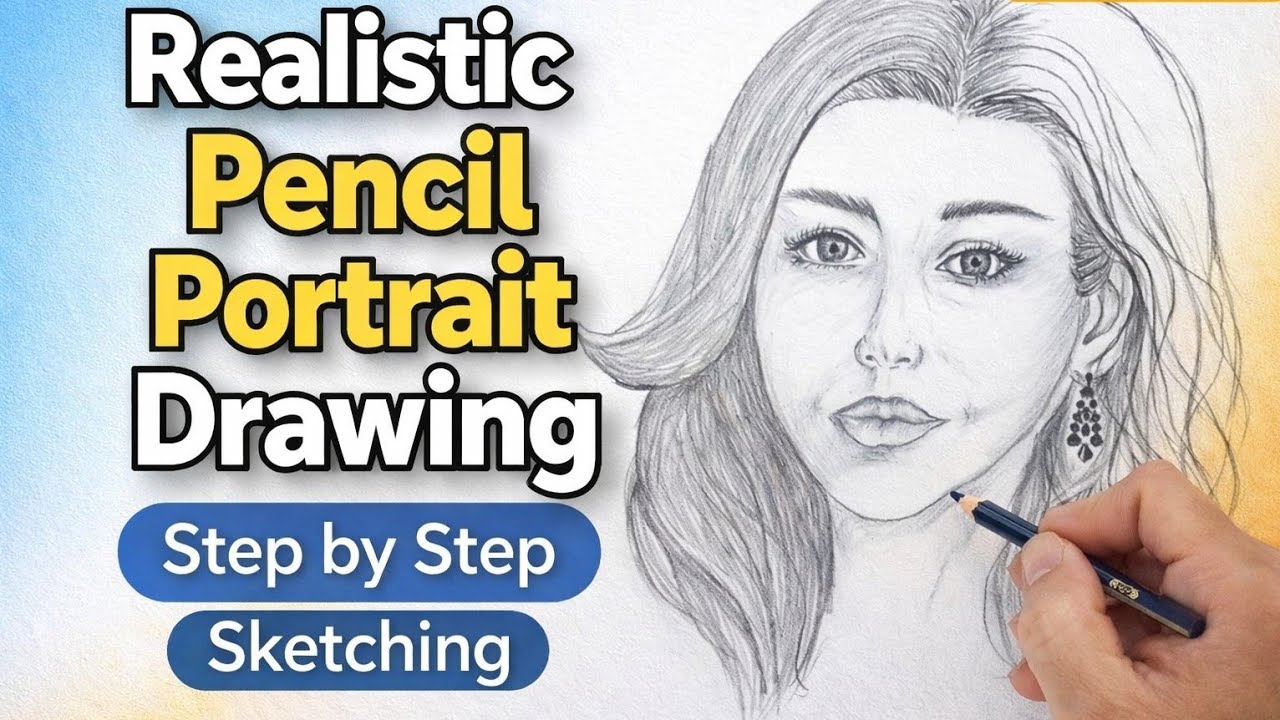 Realistic Pencil Portrait Drawing | Step by Step Sketching